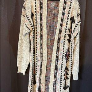 Women's Patterned Open Front Cardigan